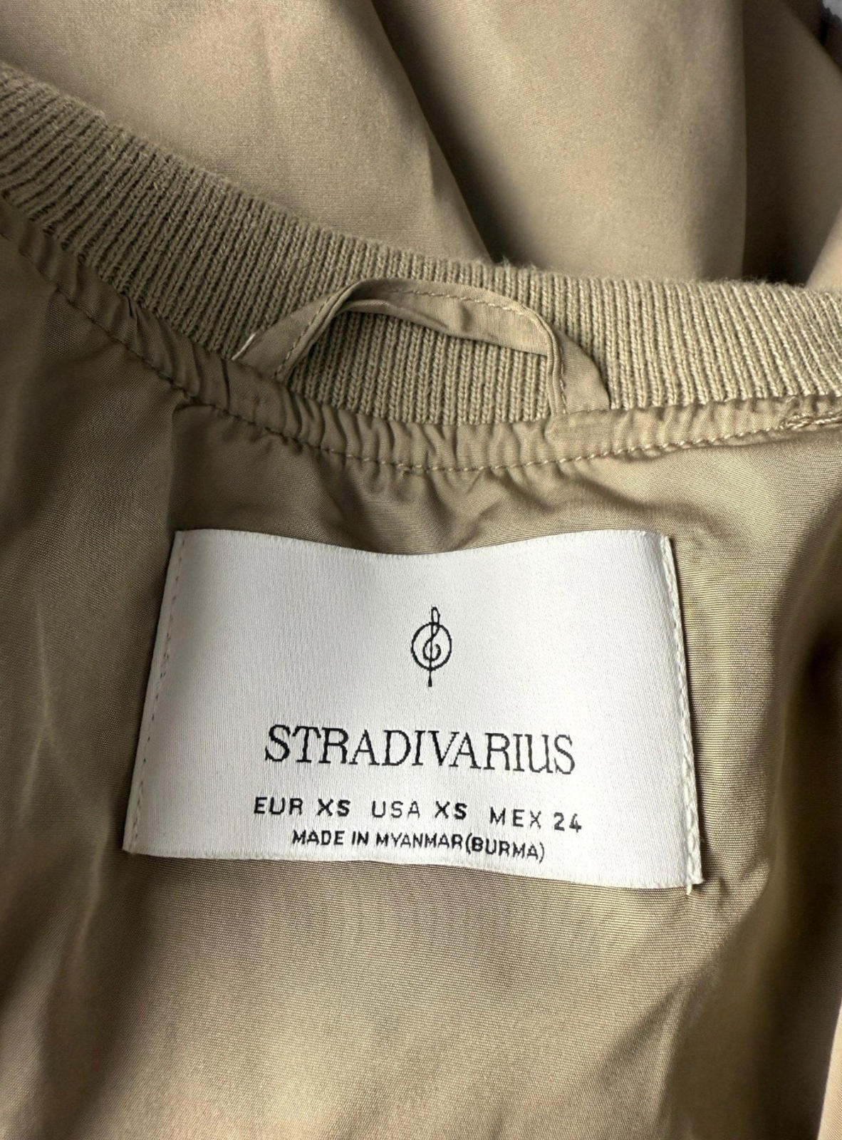 Stradivarius Oversized Bomber Jacket Coat Mid Length Zip Up Women’s UK Size XS