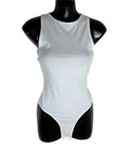 New Look Bodysuit Women's UK Size 6 White Jersey Sleeveless Round Neck Snap