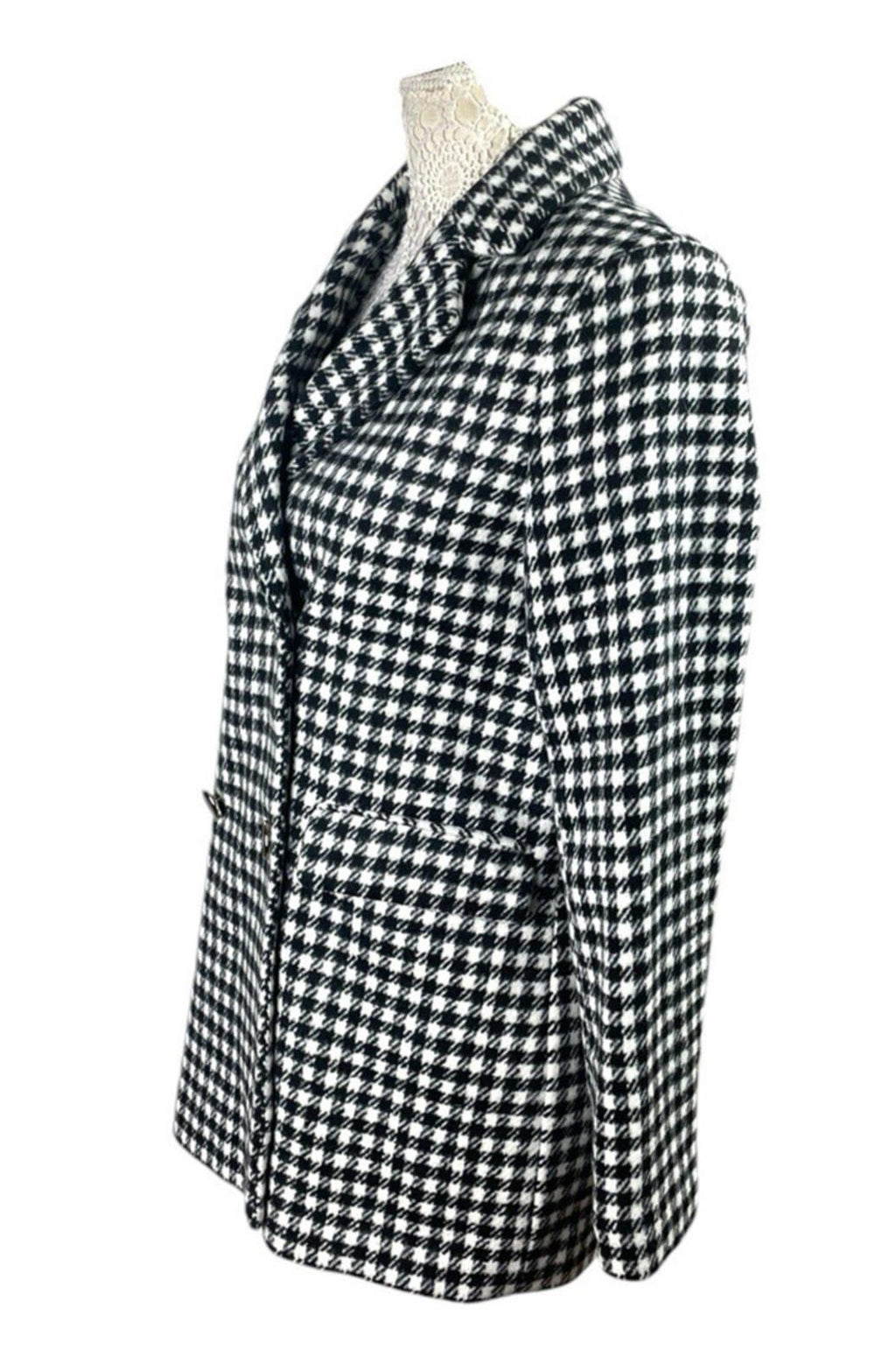 New Look Coat Jacket Black & White Gingham Petite Women’s UK Size 8