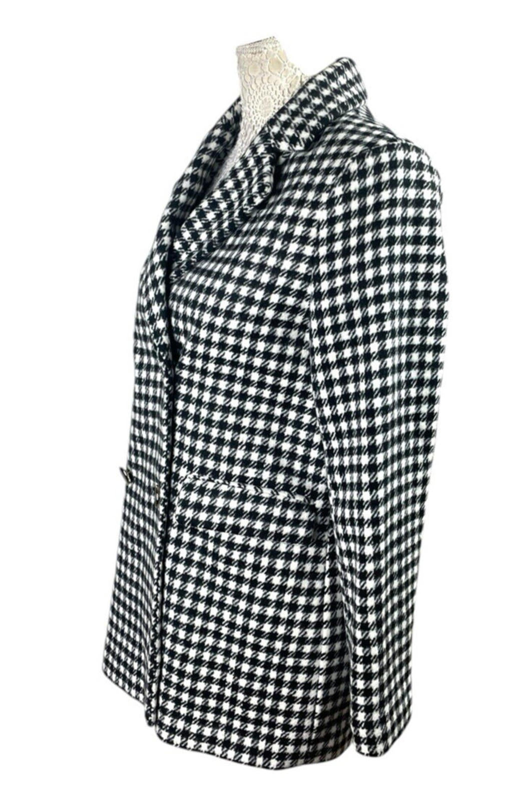 New Look Coat Jacket Black & White Gingham Petite Women’s UK Size 8