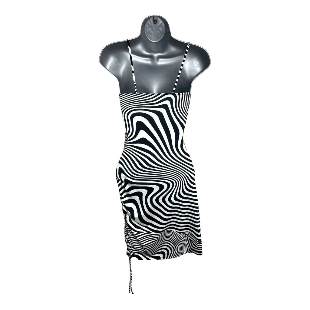 Divided Midi Dress Physcedelic Print Square Neck Women’s UK Size XS