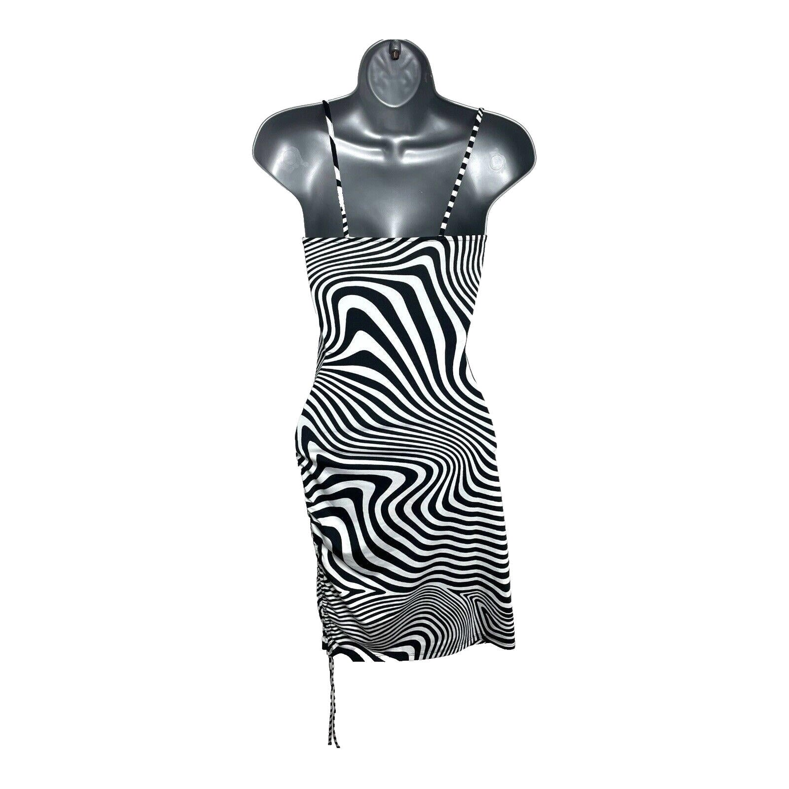 Divided Midi Dress Physcedelic Print Square Neck Women’s UK Size XS