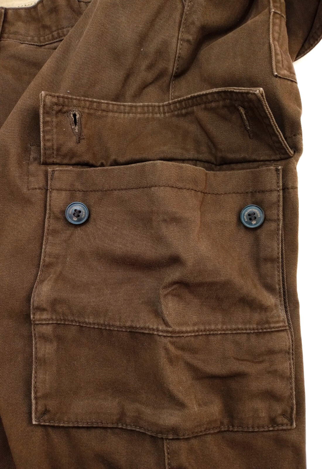 Easy Cargo Trousers Men's UK Size W38 L29 Brown 6 Pocket Design 100% Cotton
