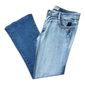 Choklate Faded Jeans Flared Women’s UK Size 18 Studded Vintage Look Blue Denim