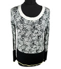 Next Petite Black And White Floral Jumper Thin Petite Women’s UK Size 8P