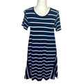 TU Jumper Dress Navy Blue & White Striped Women's UK Size 8