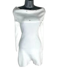 Playsuit White Ribbed Long Sleeve Dimante Studded Women’s UK Size 8