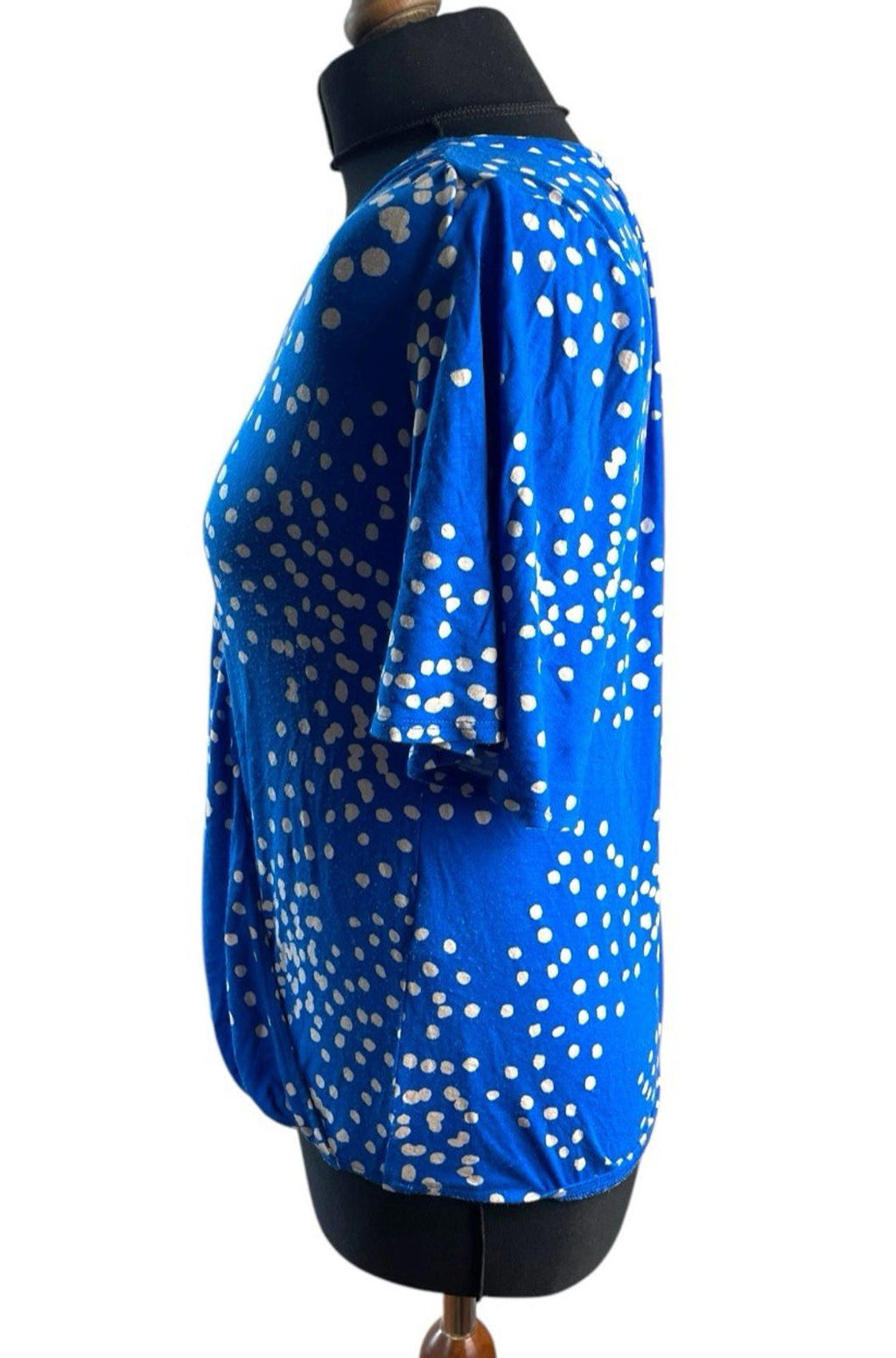Wallis Blue Polka Dot Blouse Short Sleeve Top Women’s UK Size 10