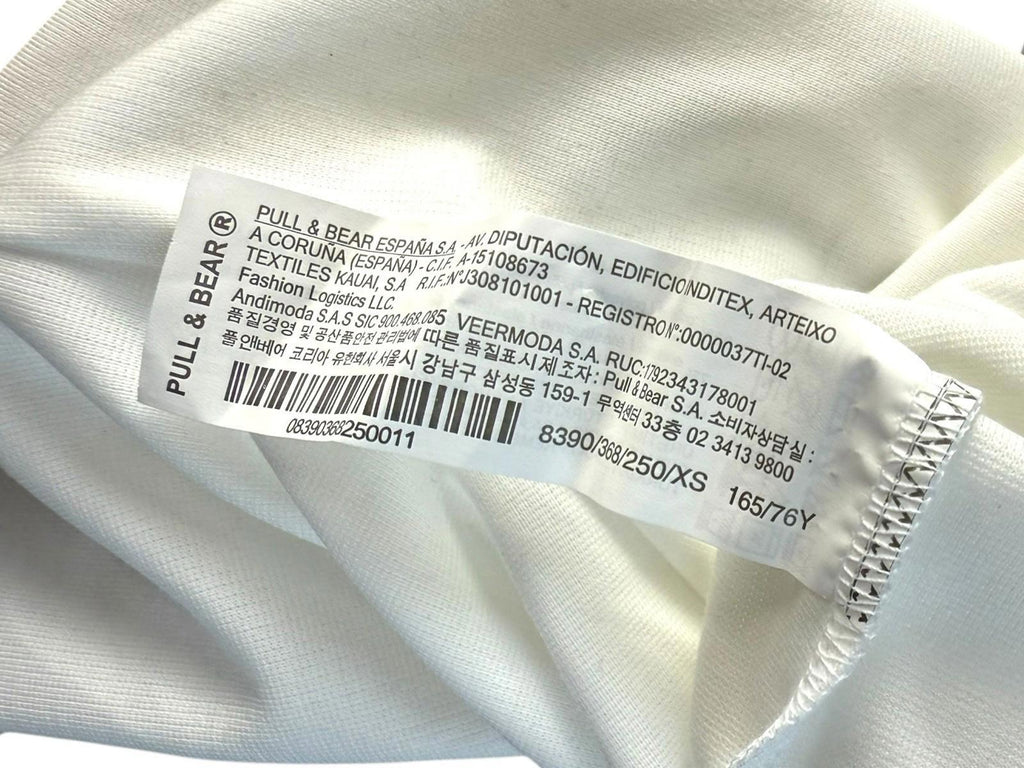 Pull&Bear White Bodycon Dress Midi Stretch Minimal Women’s UK Size XS