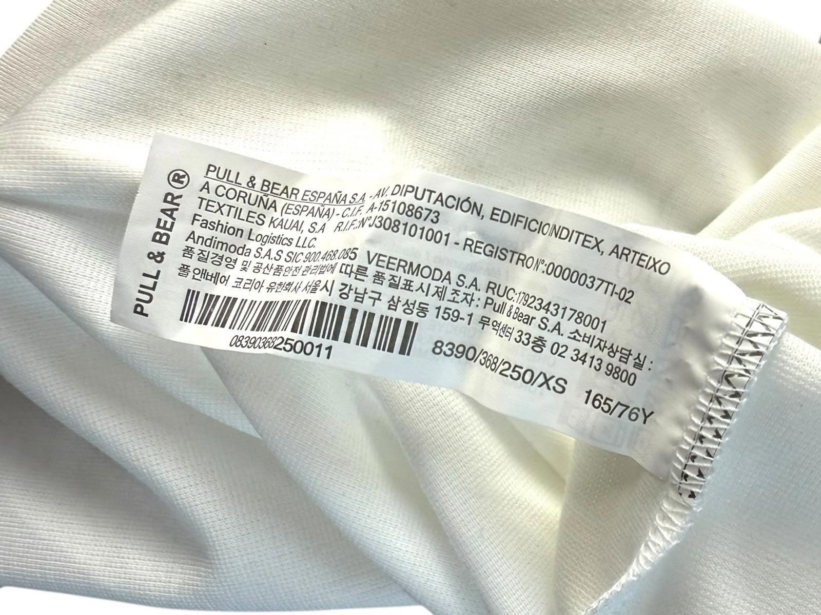 Pull&Bear White Bodycon Dress Midi Stretch Minimal Women’s UK Size XS