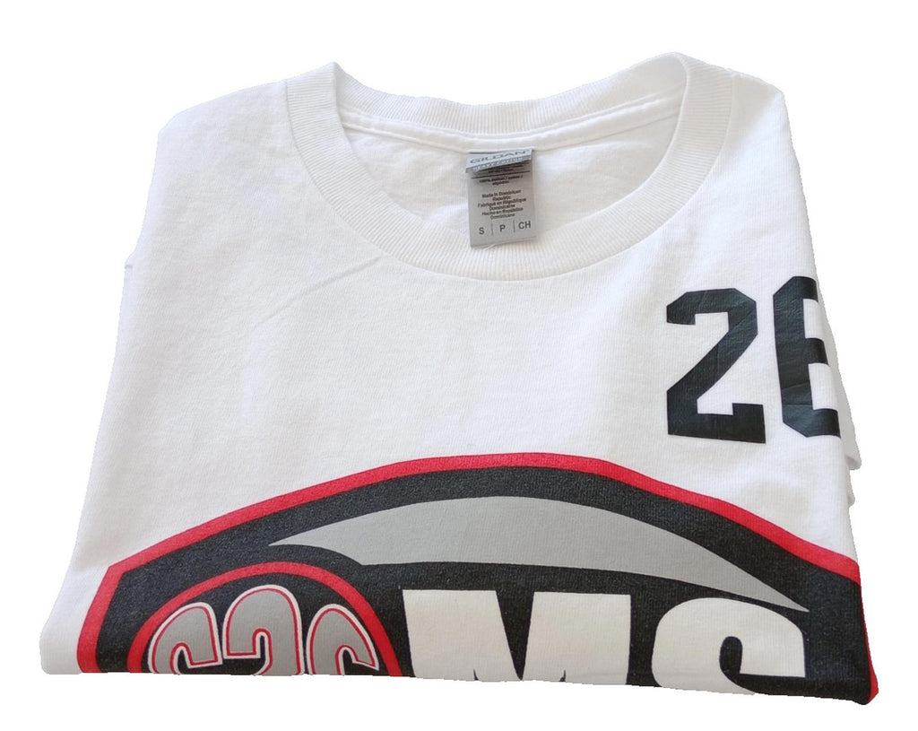NYG Basketball T-Shirt Women's UK Size S White Coast to Coast All American Camp