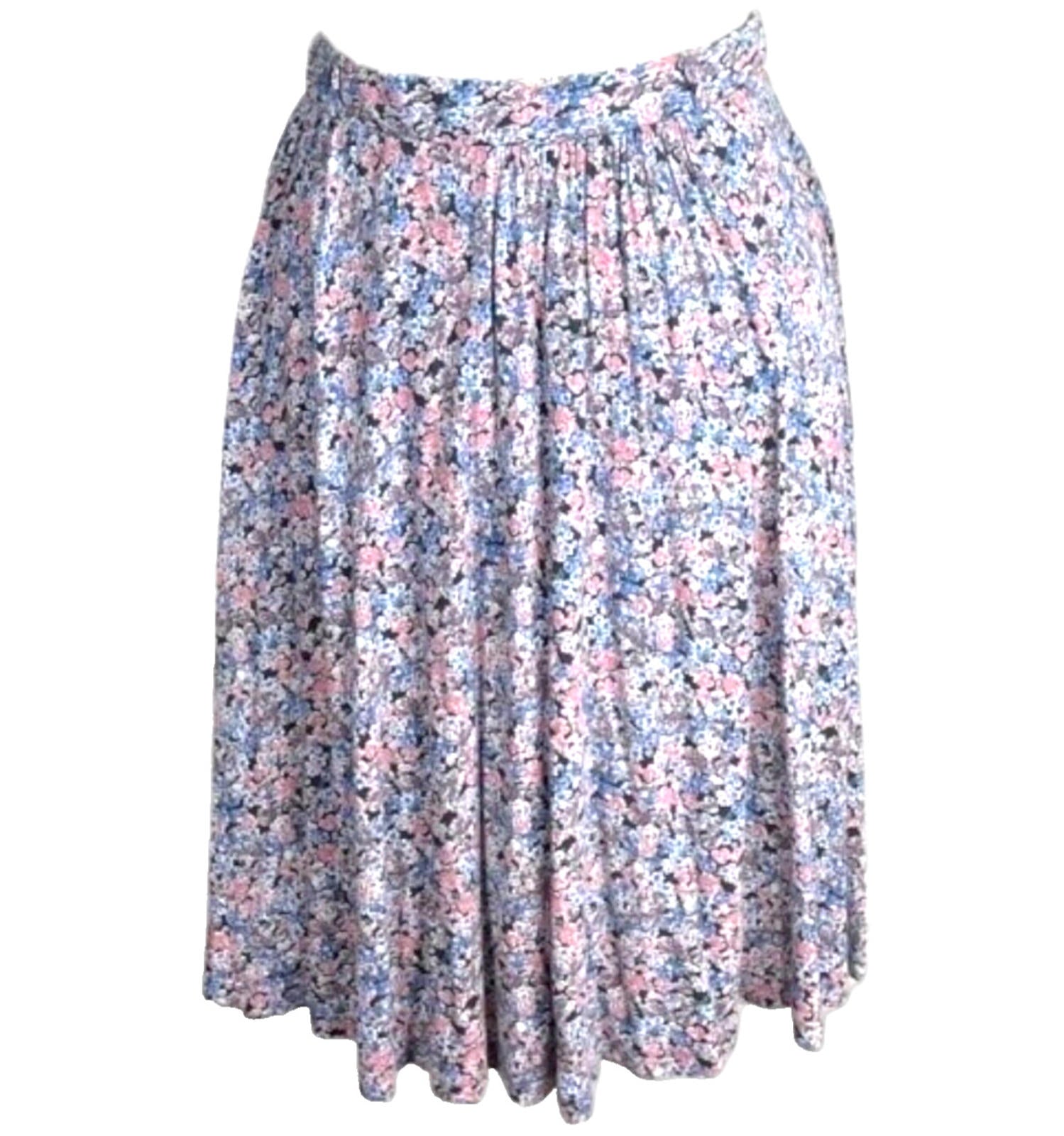 TU Ditsy Pleated Midi Skirt Women's UK Size 8 Colourful Floral Elasticated Waist