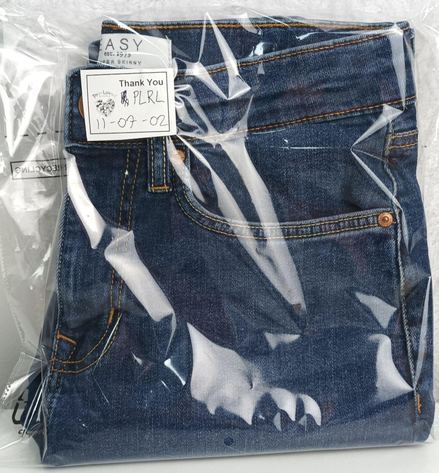 Easy Jeans Men's UK Size W28 L29 Blue 5 Pocket Cotton Rich Denim Zip Front