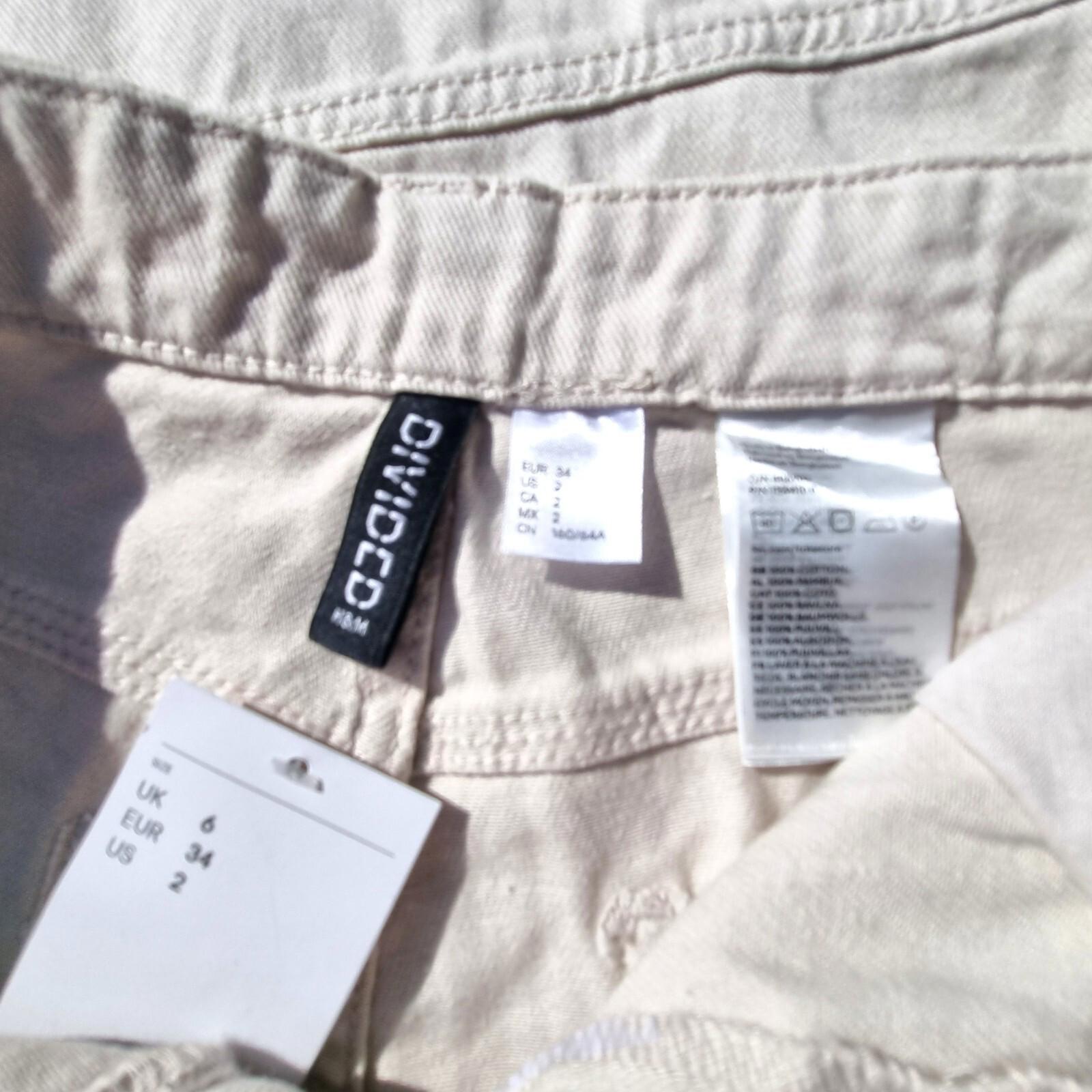 Divided Light Beige Denim Cargo Jeans Women’s UK Size XS