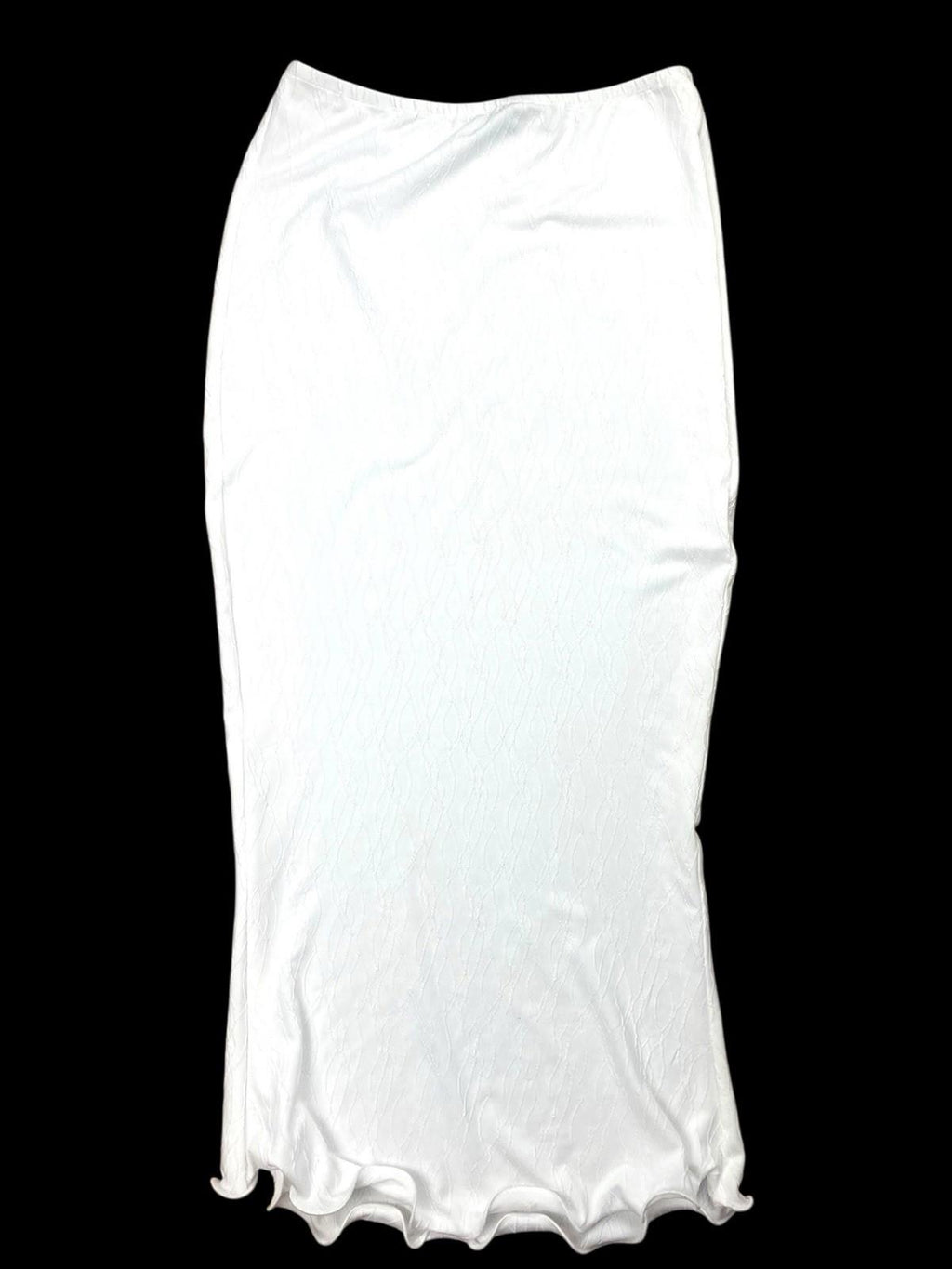 Pretty Little Thing White Midi Skirt High Waist Textured Women’s UK Size 16