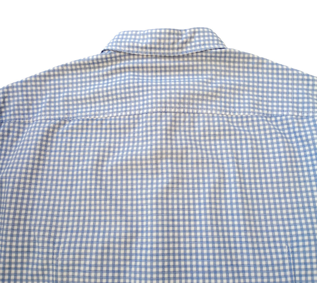 Hugo Boss Shirt Men's UK Size M Long Sleeve Blue Check 100% Cotton Pocket Modern