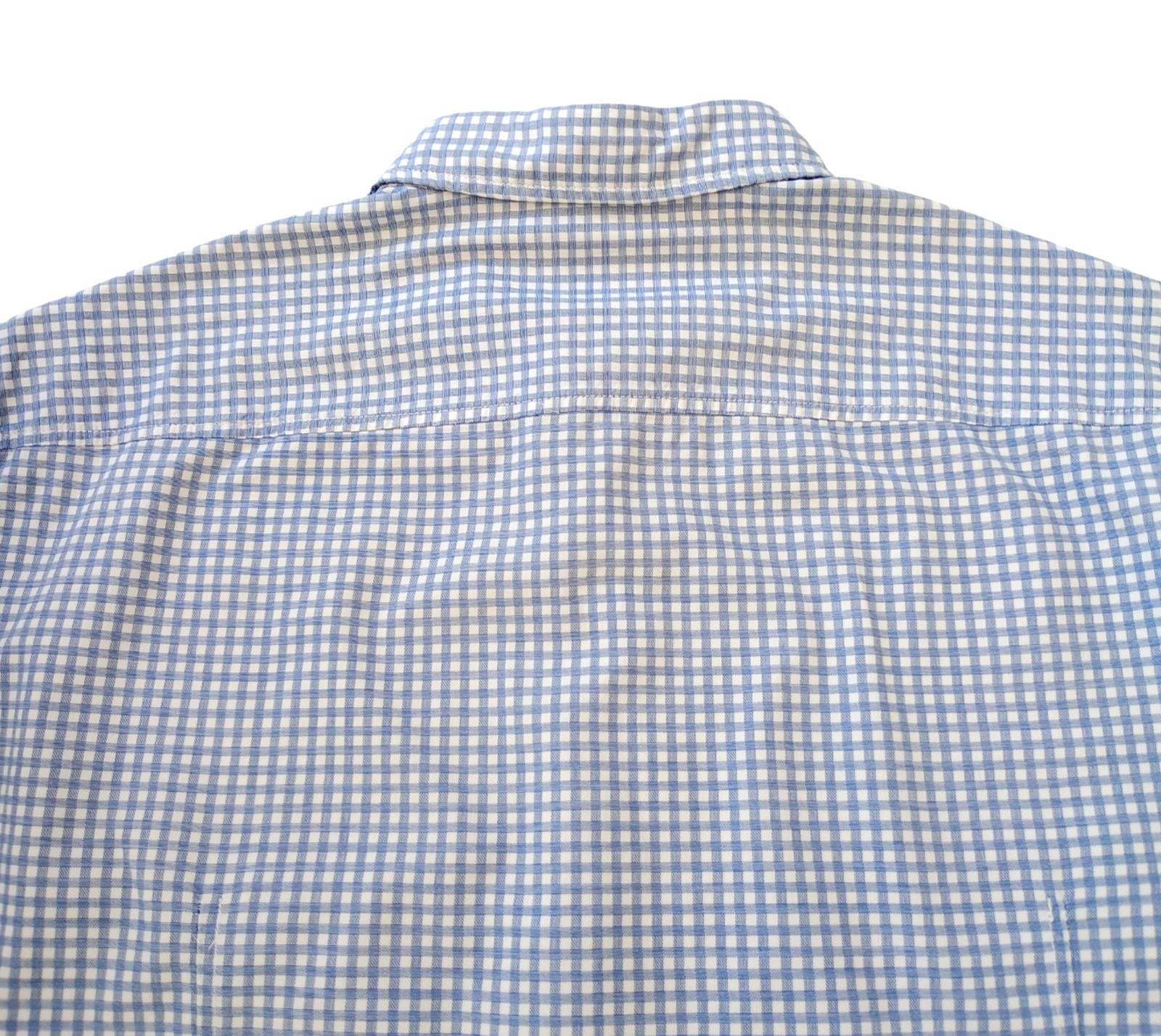 Hugo Boss Shirt Men's UK Size M Long Sleeve Blue Check 100% Cotton Pocket Modern