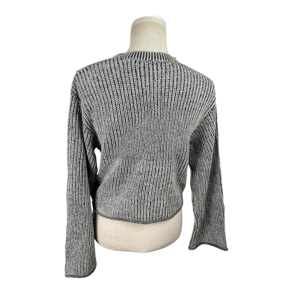 H&M Knit Jumper Grey Marl Long Sleeve Cropped Women’s UK Size XS
