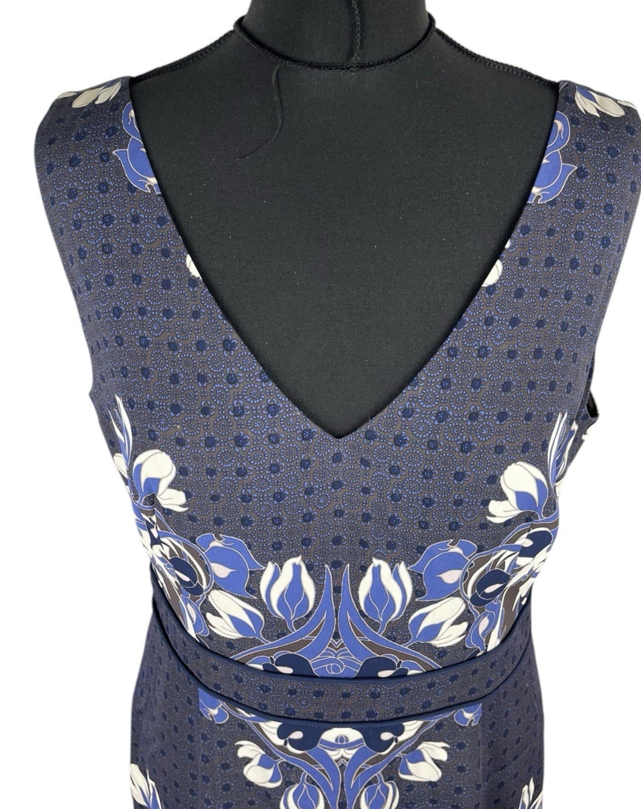 Tory Burch Piera Printed Matte-Satin Dress Designer Women’s UK Size 10
