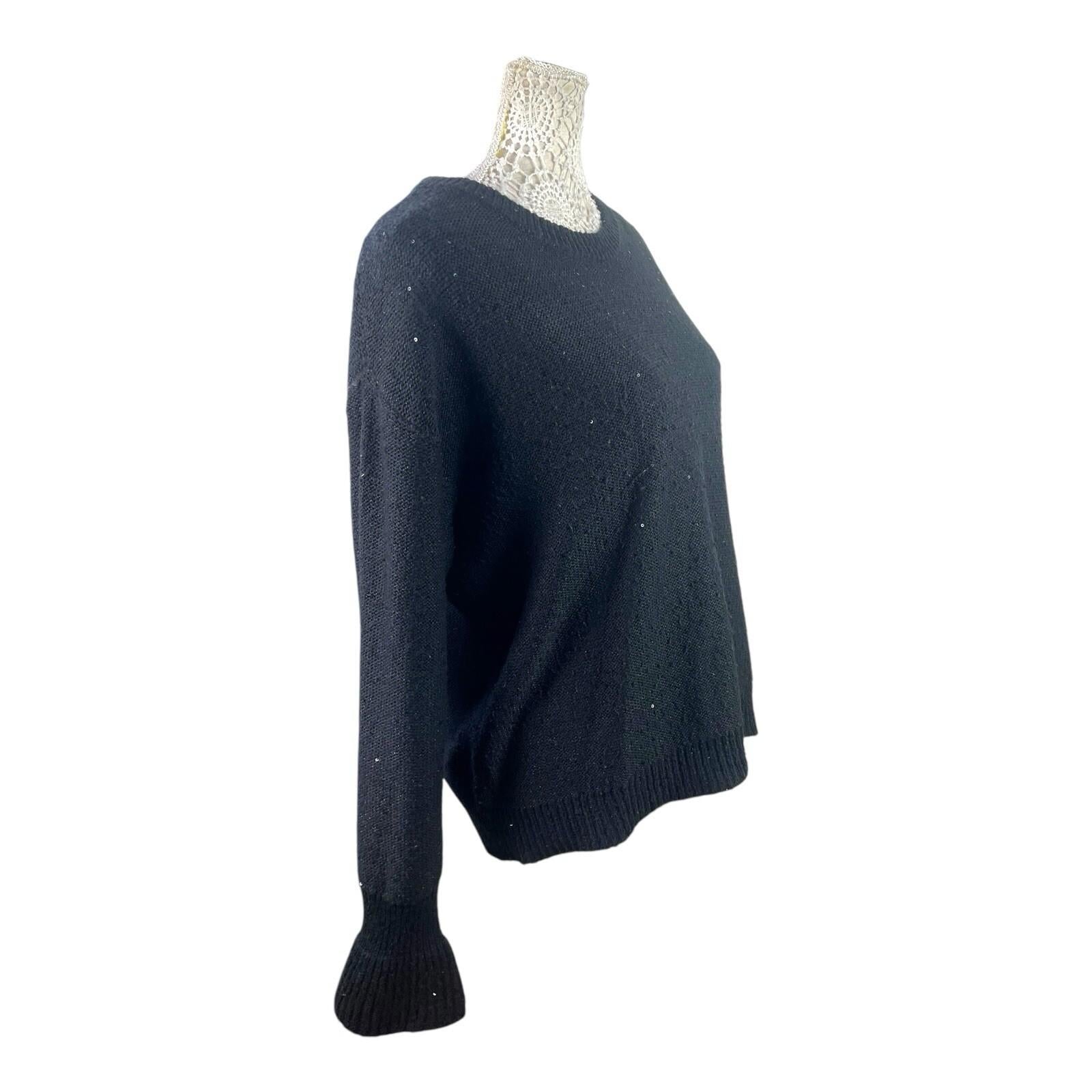 DKNY Jumper Black Knitted Sparkle Women’s UK Size XL (14)