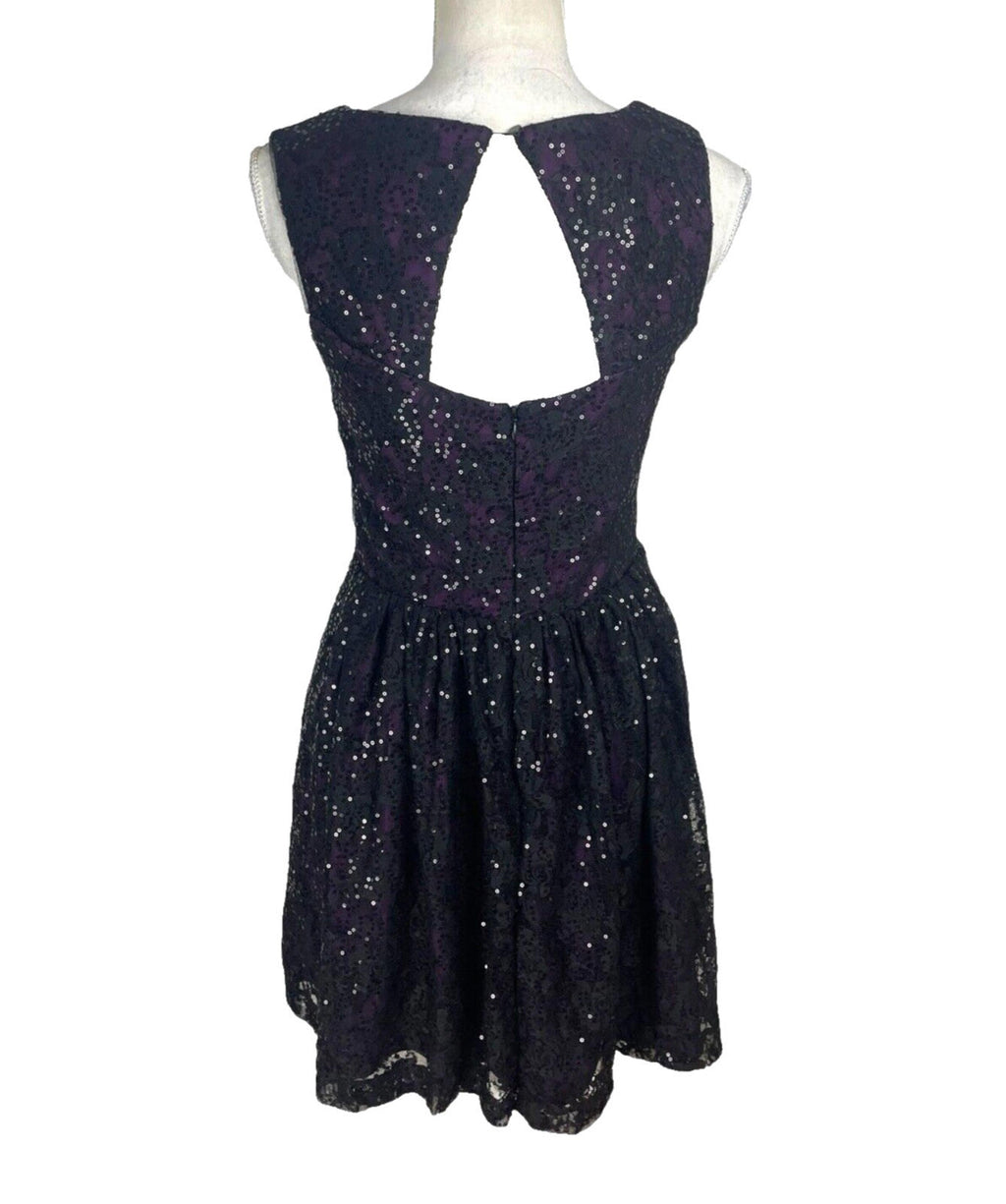 Oasis Sequin Dress Black & Purple Women’s UK Size S (8-10)