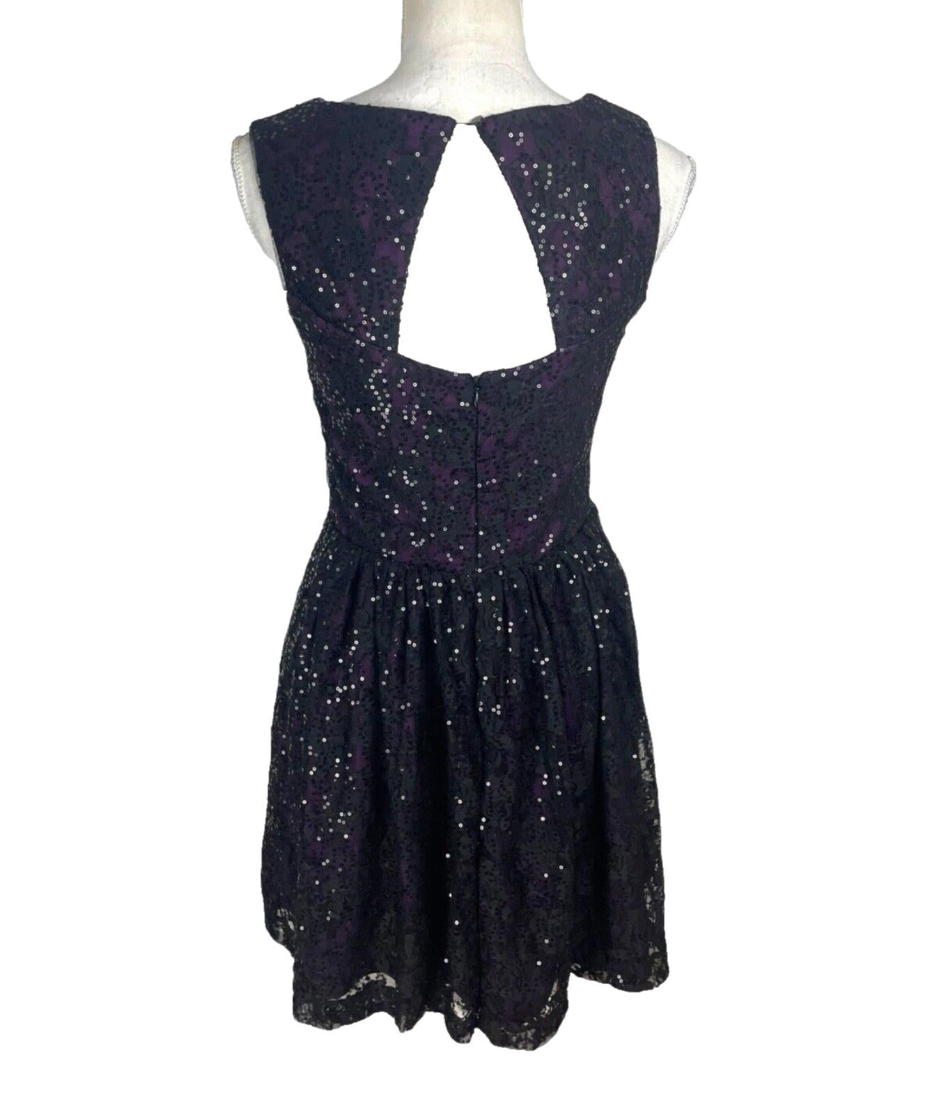 Oasis Sequin Dress Black & Purple Women’s UK Size S (8-10)
