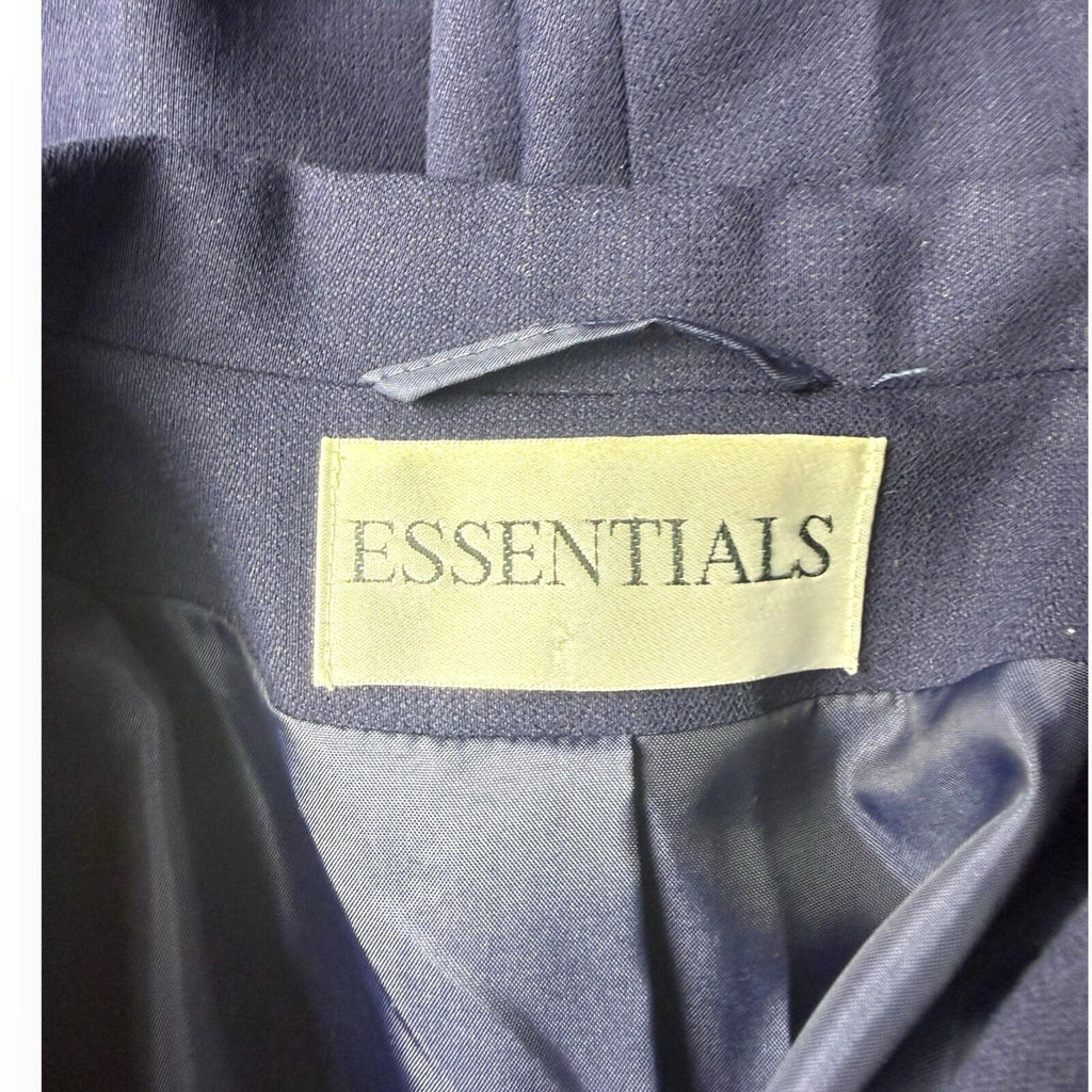 Essentials Blazer Jacket Women’s UK Size 12 Mid Length Navy Blue Collared
