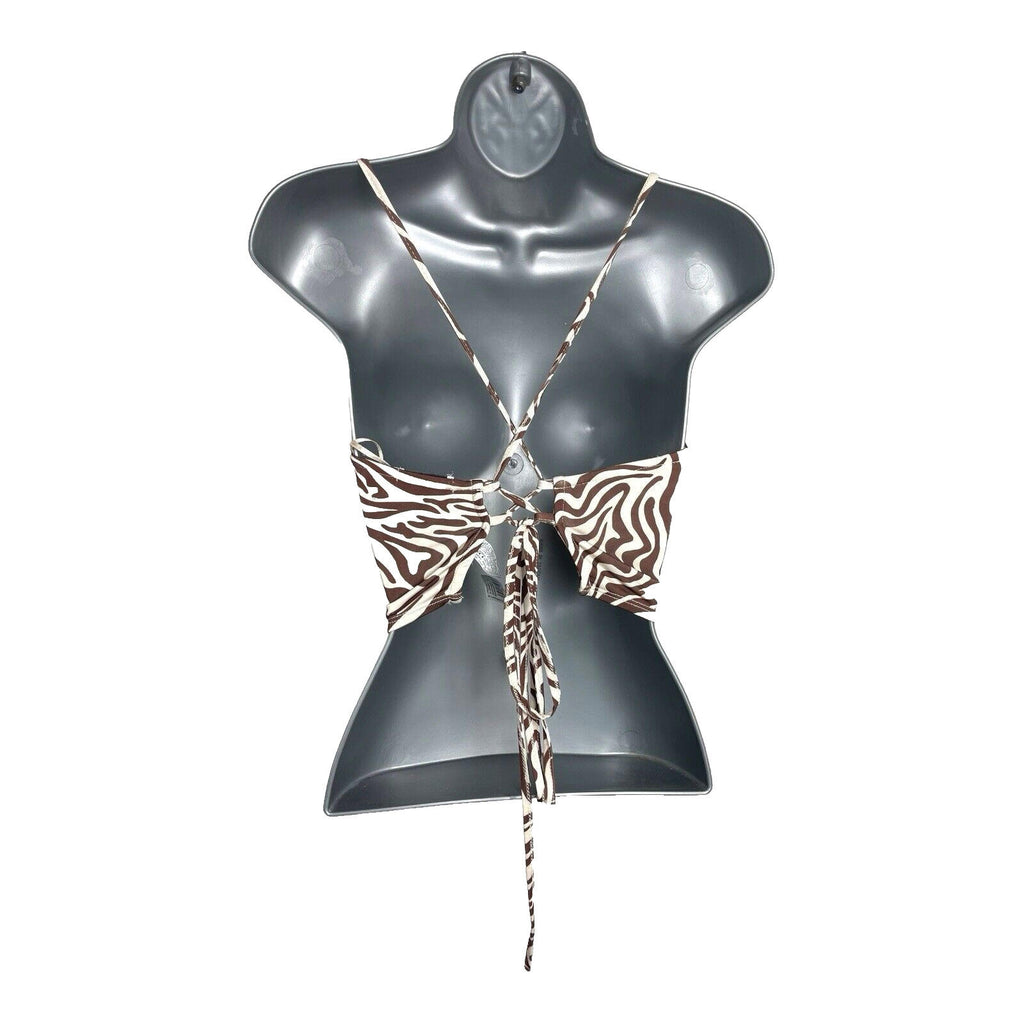 Stradivarius Crop Top Swirl Design Tie Back Design Women’s UK Size XS