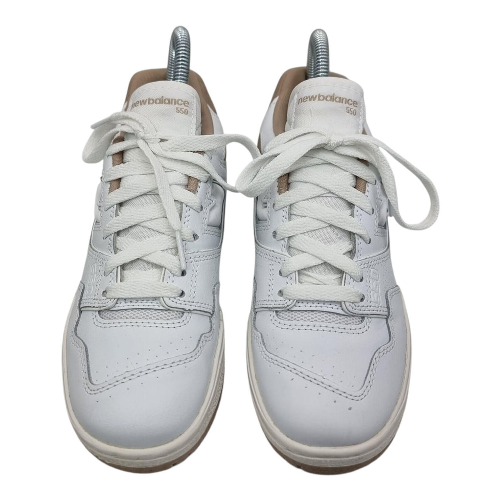 New Balance 550 Trainers Women's UK Size 4 White Tan Synthetic Leather