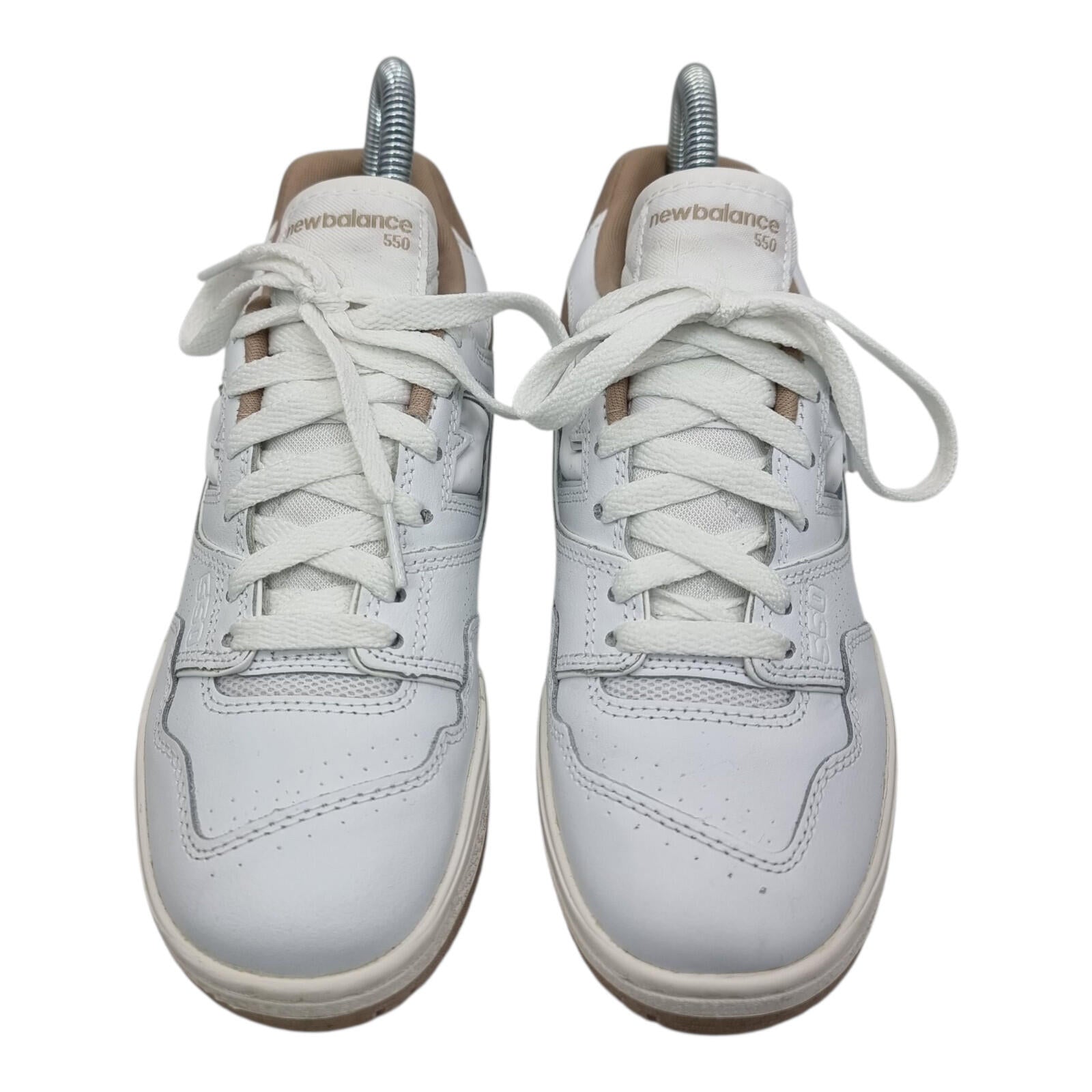 New Balance 550 Trainers Women's UK Size 4 White Tan Synthetic Leather