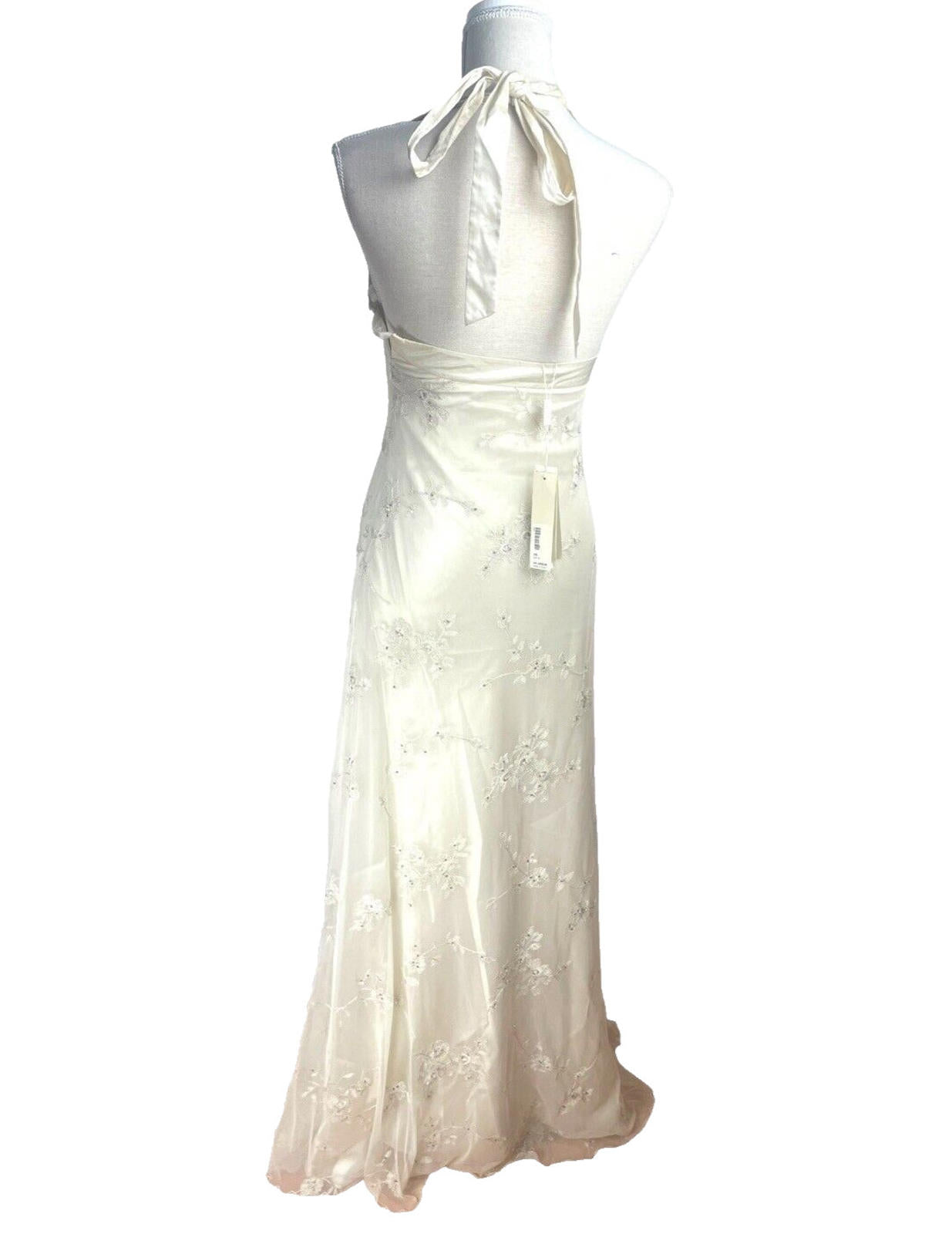 Monsoon Bridal Dress Hand Beaded Lined Halterneck Women’s UK Size 8