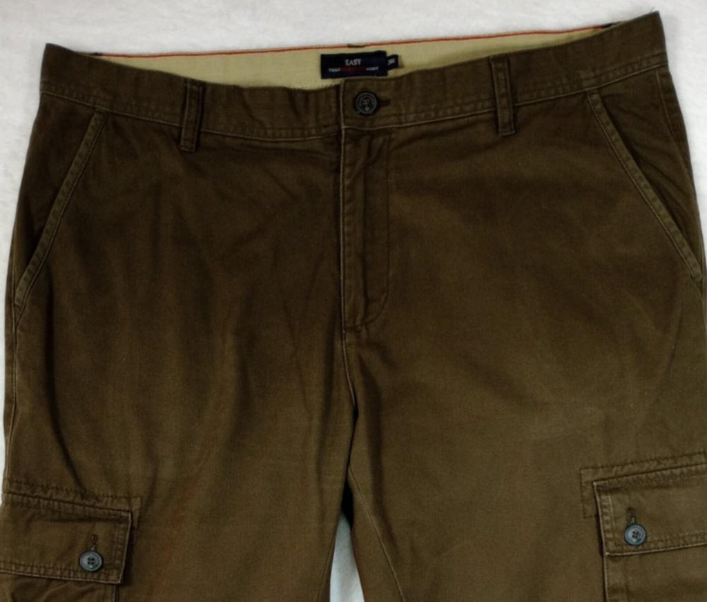Easy Cargo Trousers Men's UK Size W38 L29 Brown 6 Pocket Design 100% Cotton
