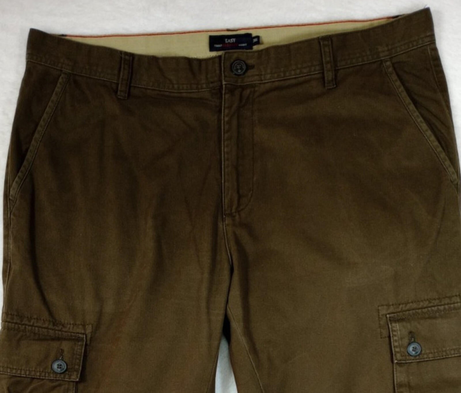 Easy Cargo Trousers Men's UK Size W38 L29 Brown 6 Pocket Design 100% Cotton