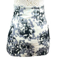 H&M Abstract Print Skirt Women’s UK Size 8 White High Waist Textured Zip Lined