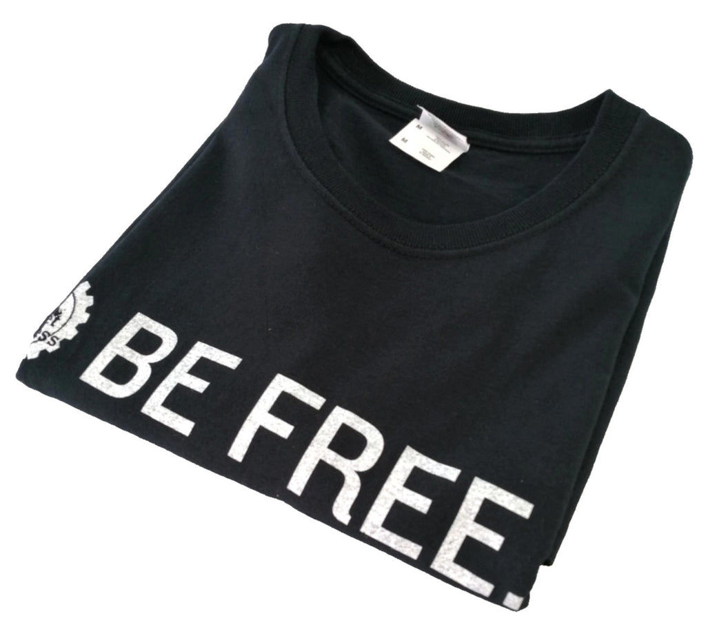 Fitness Slogan Graphic Print T-Shirt Men's Size M Black Crew Neck 100% Cotton