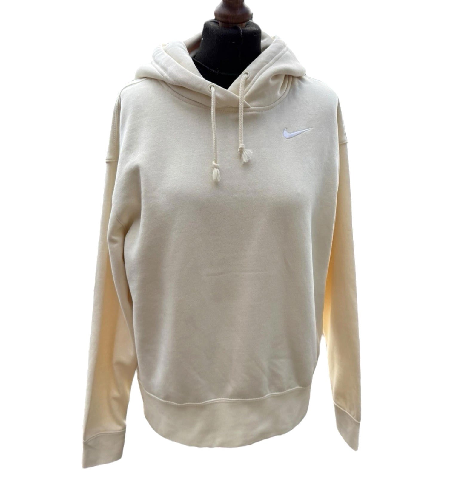 Nike Beige Hooded Sweatshirt Long Sleeve Logo Women’s UK Size XS Hoodie