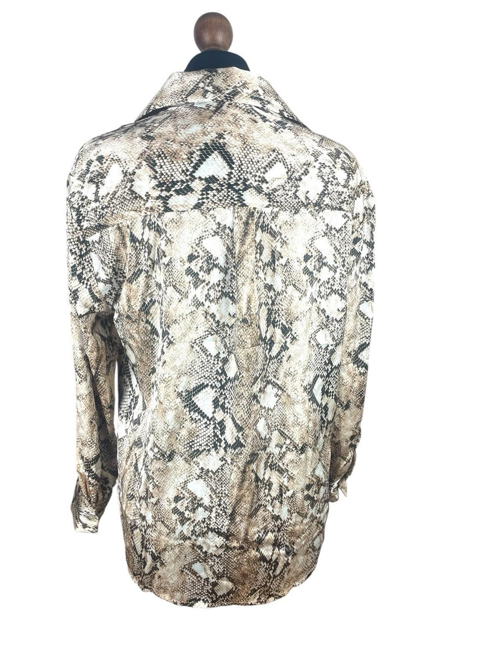 Haver London Satin Shirt Blouse Women’s UK Size 8 Snake Print Long Sleeved