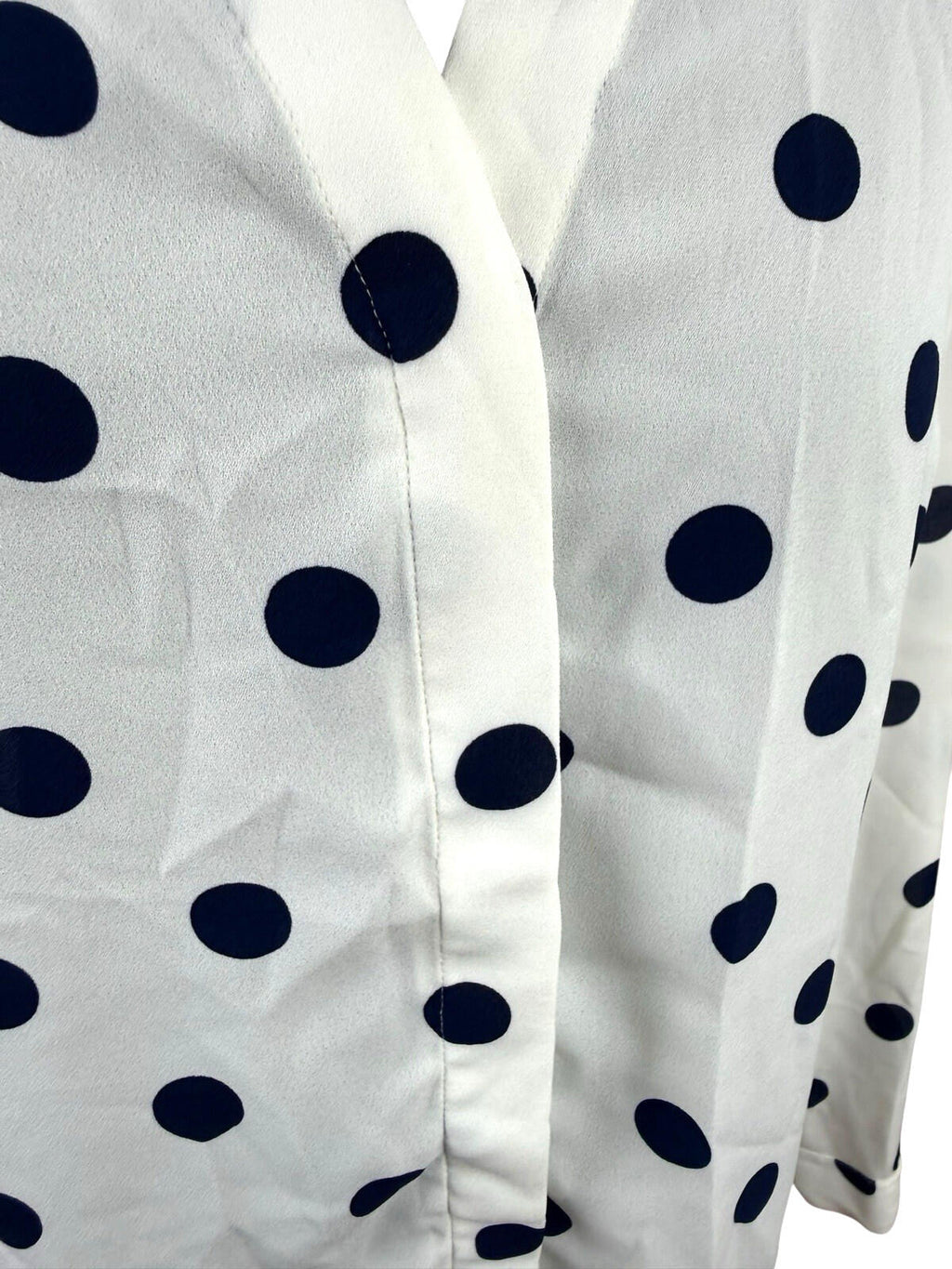 TU Polka Dot Shirt Blouse Women’s UK Size 10 Oversized Chiffon Button Up White