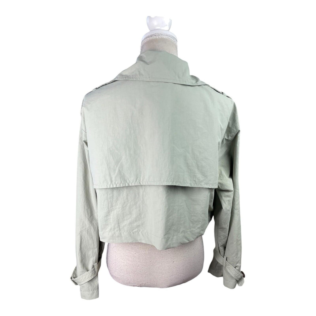 Stradivarius Light Kahki Trench Coat Cropped Relaxed Fit Women’s UK Size XS