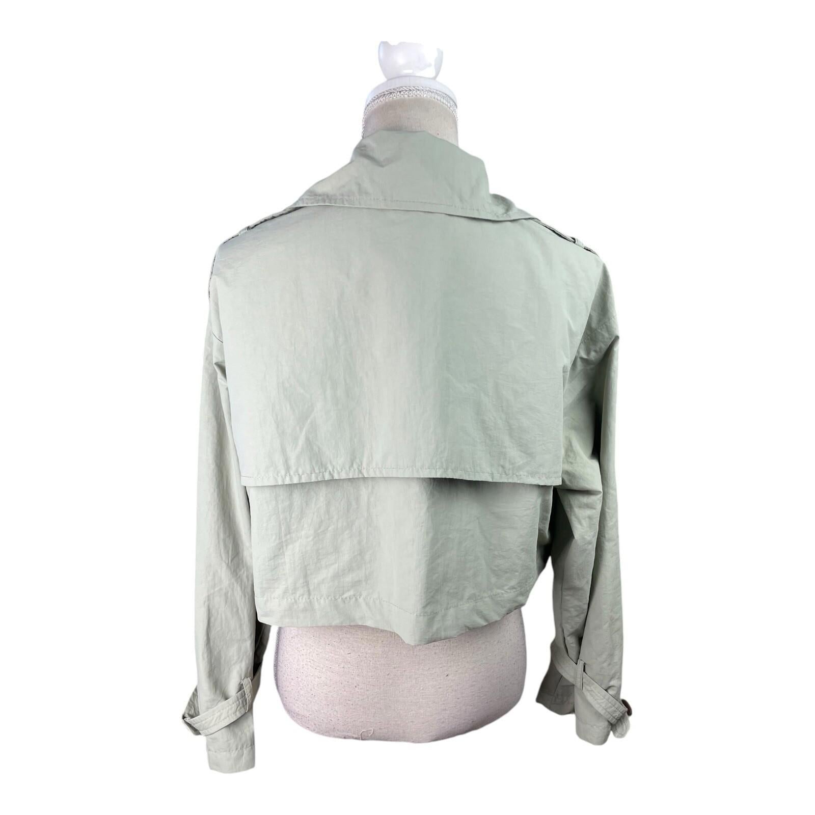 Stradivarius Light Kahki Trench Coat Cropped Relaxed Fit Women’s UK Size XS
