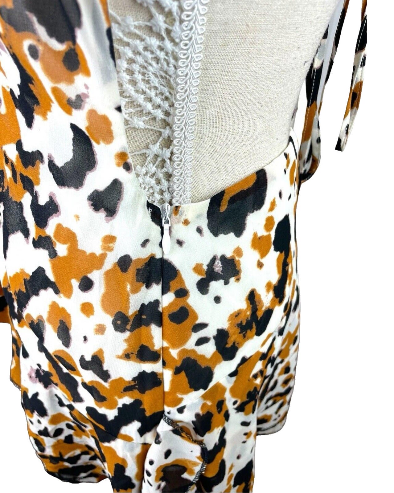 Cheetah Print Mini Dress Backless Deep V Neckline Women’s UK Size 8