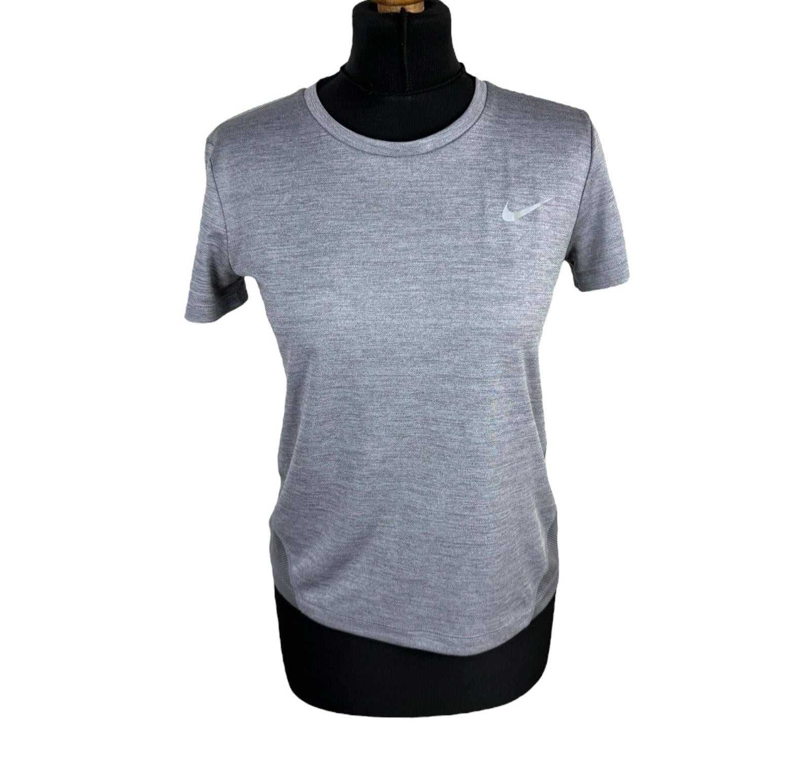 Nike Running Dri Fit Grey T-shirt Top Stretch Short Sleeve Women’s UK Size XS
