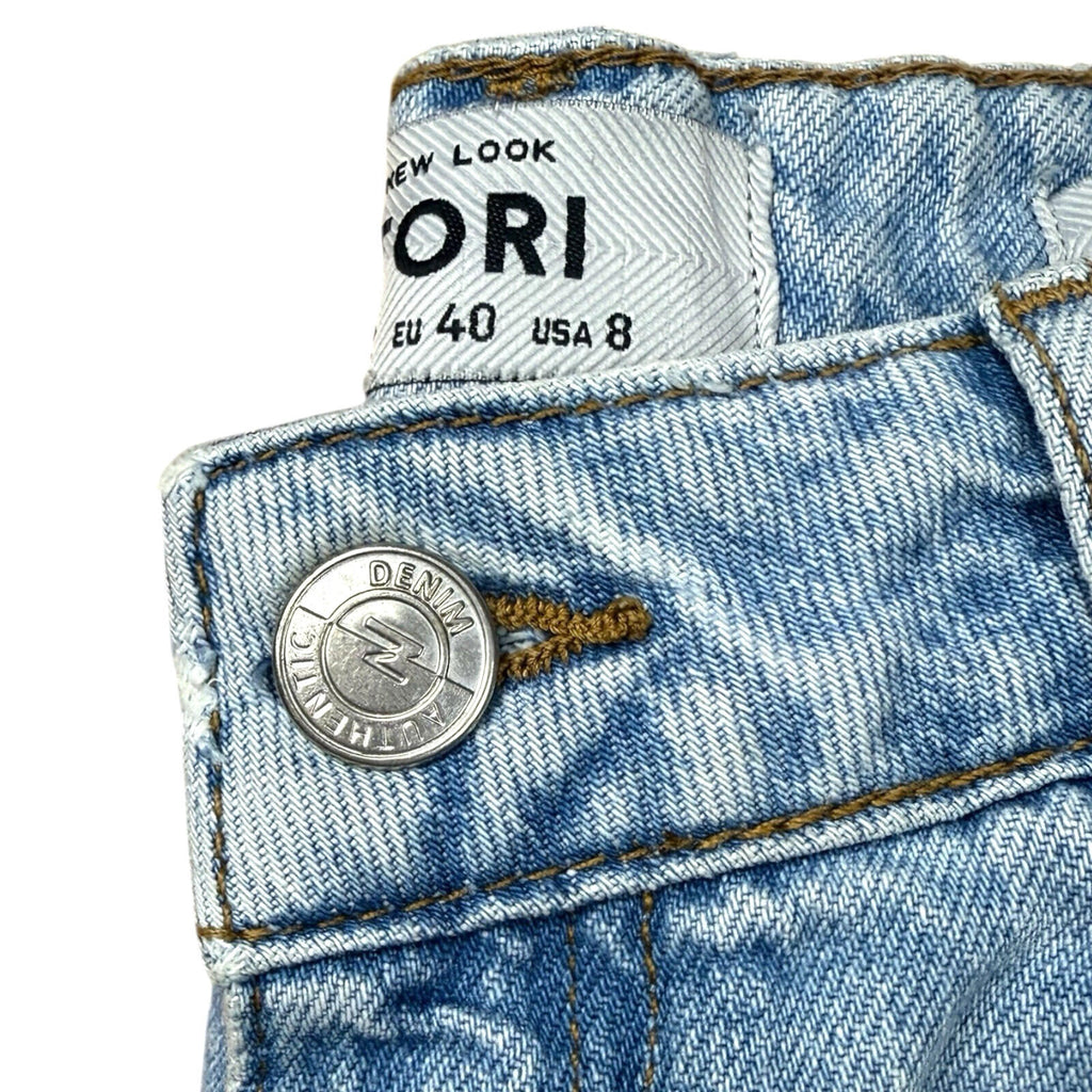 New Look Jeans Diamante Mom Women’s UK Size 12 Straight Leg Tori Blue Denim