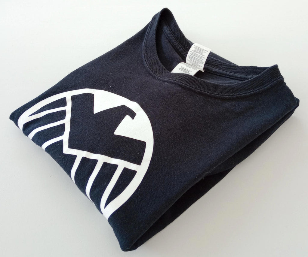 Graphic Print T-Shirt Men's UK Size XL Black Crew Neck 100% Cotton S.H.I.E.L.D.
