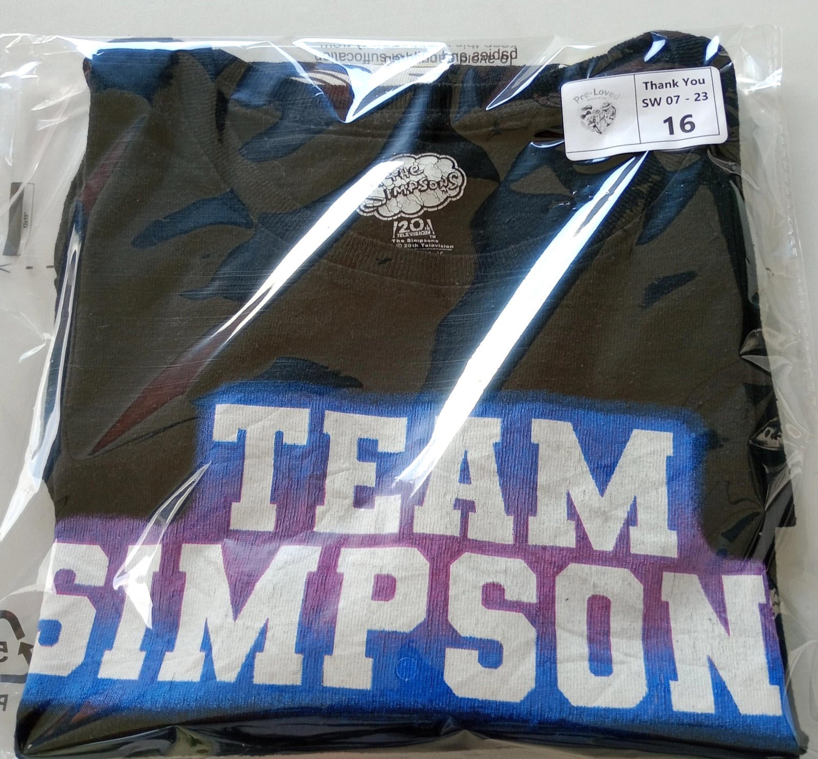 Team Simpsons Graphic Print T-Shirt Men's UK Size L Black Crew Neck Basketball