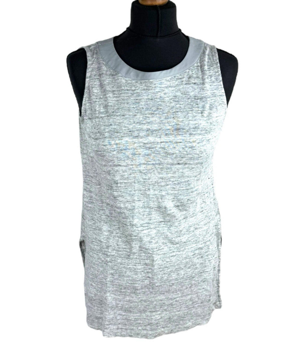 Catherine Malandrino Grey Sleeveless Vest 100% Linen Women’s UK Size XS