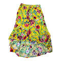 High Low Floral Skirt Women’s UK Size 12 Yellow Elasticated Waist Ruffled Hem