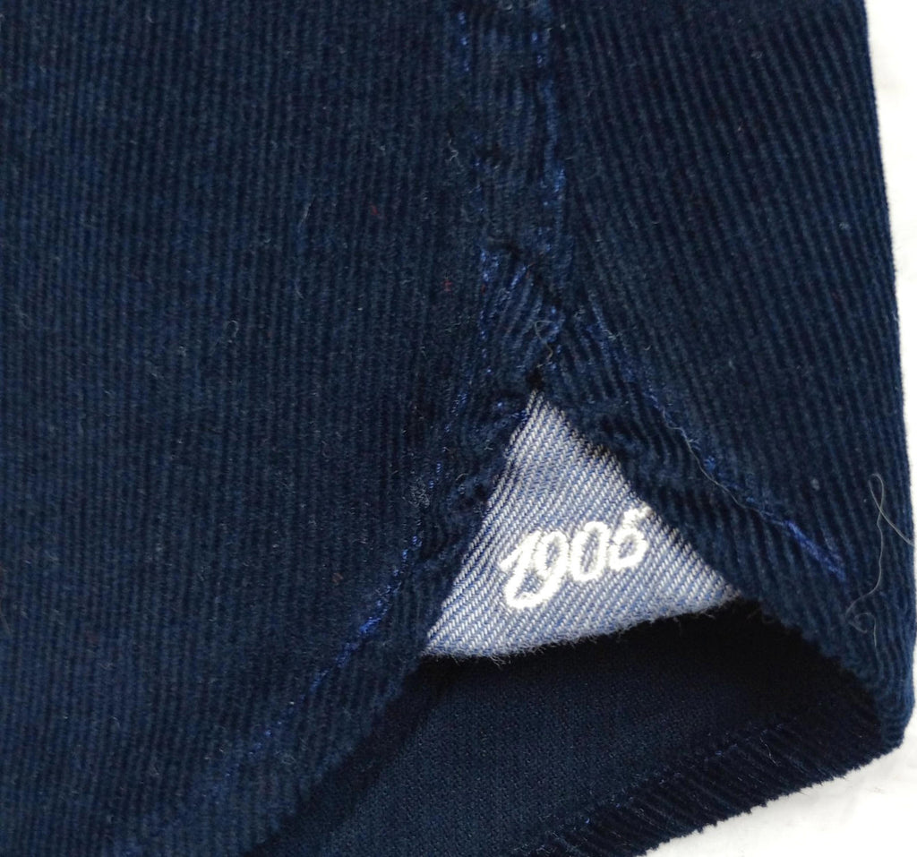 Jos. A. Bank Corduroy Shirt Men's UK Size XL Blue Long Sleeve Pocket 100% Cotton