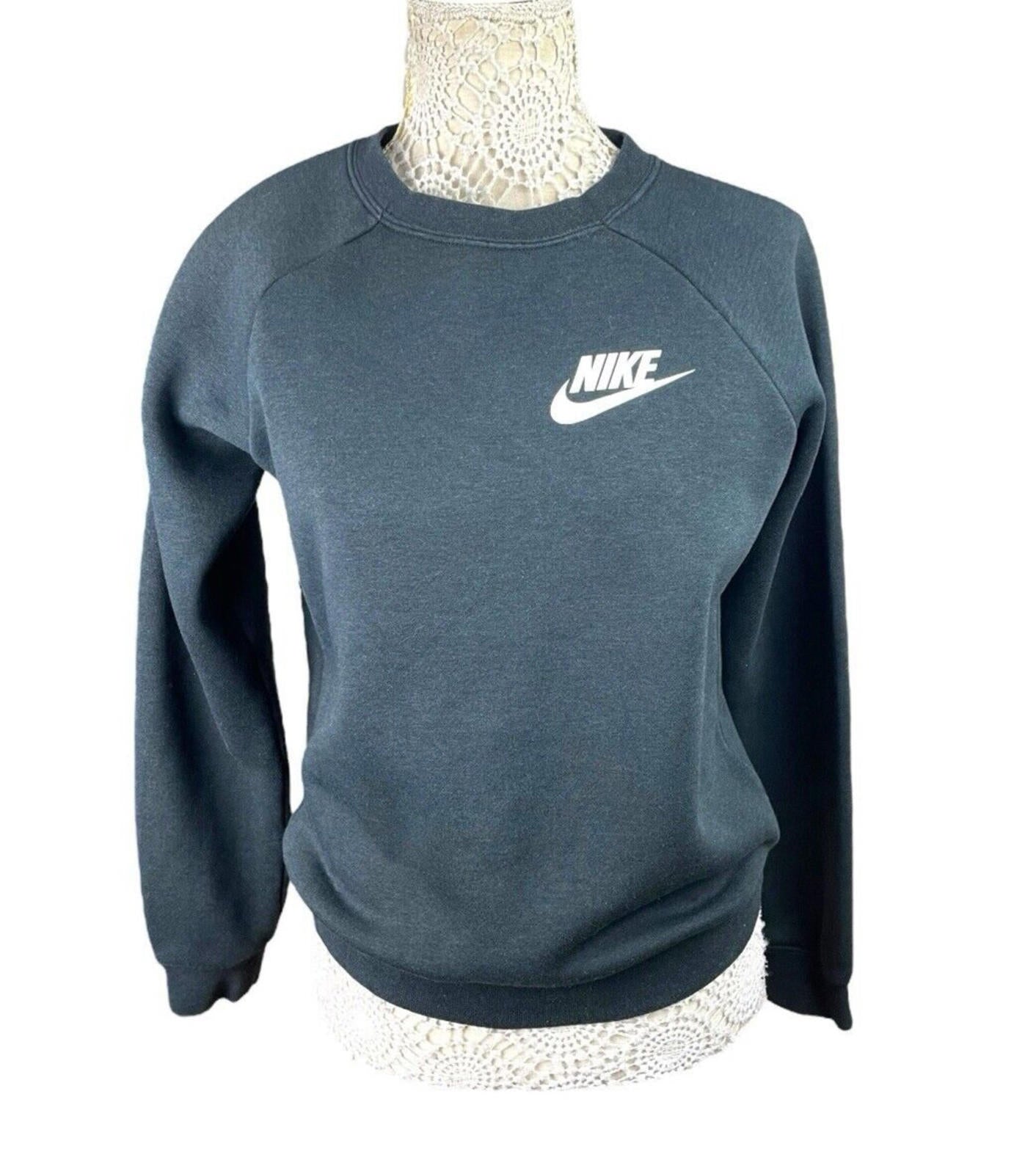 Nike Black Crew Neck Jersey Jumper Sweater Women’s UK Size XS