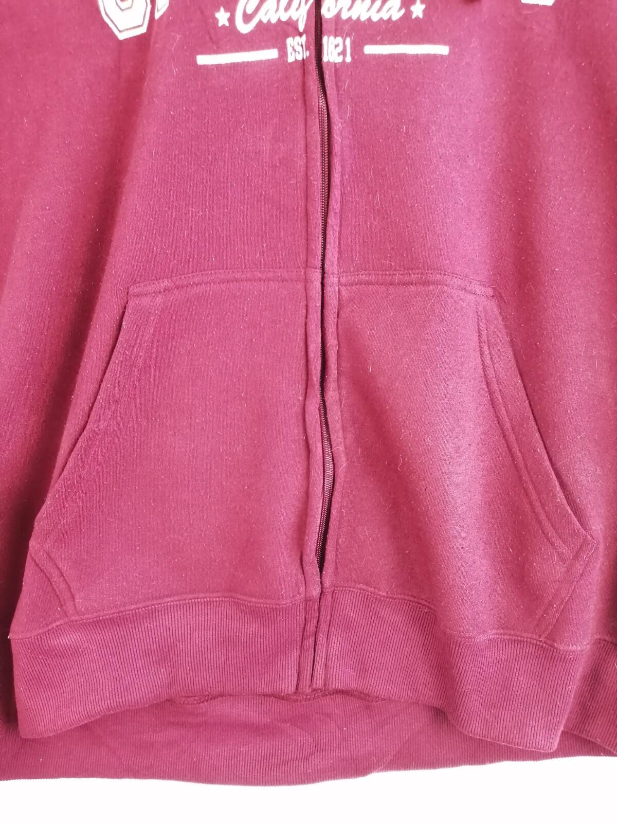 San Diego Zip Hoodie Men's UK Size XXL Red Jersey Hooded Jacket Pockets Sports
